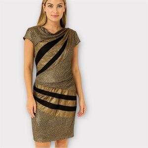 Betsey Johnson Stretchy Jersey knit Metallic Ruched Dress